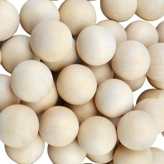Jdesun 20 Pieces 30mm Unfinished Wooden Balls, Large Round Craft Balls for DIY Projects