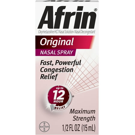 Afrin Original Cold and Allergy Congestion Relief Nasal Spray, 0.5 Fl (Best Over The Counter Medicine For Congestion And Runny Nose)