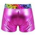 thumbnail image 4 of Zaldita Kids Girls Shiny Metallic Ballet Dance Shorts Gym Workout Bottom Gymnastics Shorts Starry Rainbow 6, 4 of 5