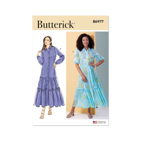 Butterick Sewing Pattern 6977 - Misses' Dress and Sash, Size: H5 (6-8-10-12-14)