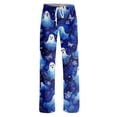 thumbnail image 5 of Womens Halloween Pajama Pants Candy Pumpkin Elastic High Waist Horror Sleep Pants Ghost Spider Web Drawstring Spooky Pajama Pants, 2XL, 5 of 5