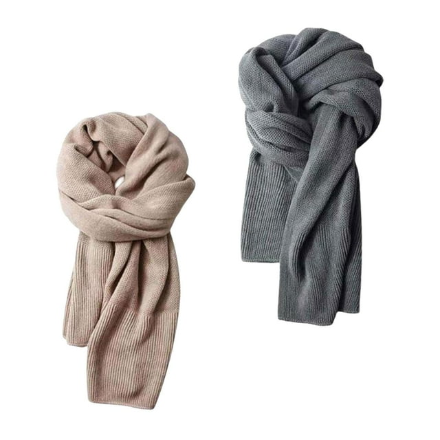 2 uds bufandas largas de moda mujeres hombres adultos Unisex deportes cálido bufanda envuelve chales gris oscuro jinwen bufanda de invierno