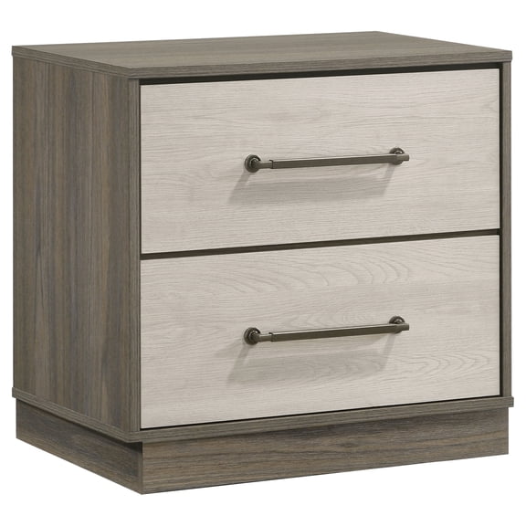 Fenwick 2-drawer Nightstand Bedside Table Grey Oak