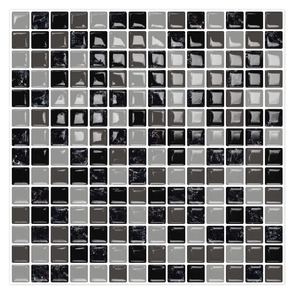 DEWOO 10 Sheet Thicker Mosaic Peel and Stick Backsplash Tile Removable Self Adhesive Wall Tiles for Bathroom Kitchen Counter (12"12",Grey)
