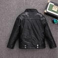 thumbnail image 3 of Girls Faux Leather Jackets Children's Boys Zip Outwear Fitted Slim Coat, 3 of 6