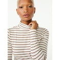 thumbnail image 3 of Free Assembly Women's Fine Rib Turtleneck Sweater, Lightweight, 3 of 6