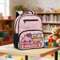 thumbnail image 2 of Jeiento Axolotl 13.5 Inch Kids Preschool Backpack for Toddler, Pink Lightweight School Bag for 2-5 Year Old Girls, Bookbag with 2 Front Pockets, 2 of 7