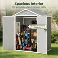 thumbnail image 3 of Lofka 6x4 FT Resin Outdoor Storage Shed with Floor, Lockable Waterproof UV Protected Large Garden Shed for Backyard Patio Lawn Gray, 3 of 10