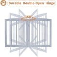 thumbnail image 5 of Freestanding Pet Gate for Dogs, Foldable Wooden Dog Gate for House, Indoor Pet Barrier for Stairs, Doorways, Support Feet Included, 24" Height 2 Panels, Brown, 5 of 10
