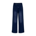 thumbnail image 3 of Womens Vintage Baggy Jeans Mid Rise Wide Leg Washed Denim Pants Pleated Trendy Casual Loose Trousers Full Length (Medium, Dark Blue), 3 of 6