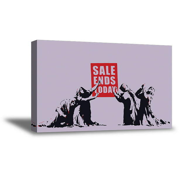 Awkward Styles Banksy Printed Canvas Decor Banksy Sale Ends Street Art  Banksy Fans Gifts Banksy Wall Art British Street Art Ready to Hang Picture  