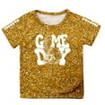 thumbnail image 4 of Toddler Girl Shirts Game Day T Shirt Kids Comfortable Short Sleeve Soft Breathable Top Girls' Tops, Tees & Blouses Gold 8 Y-9 Y, 4 of 4