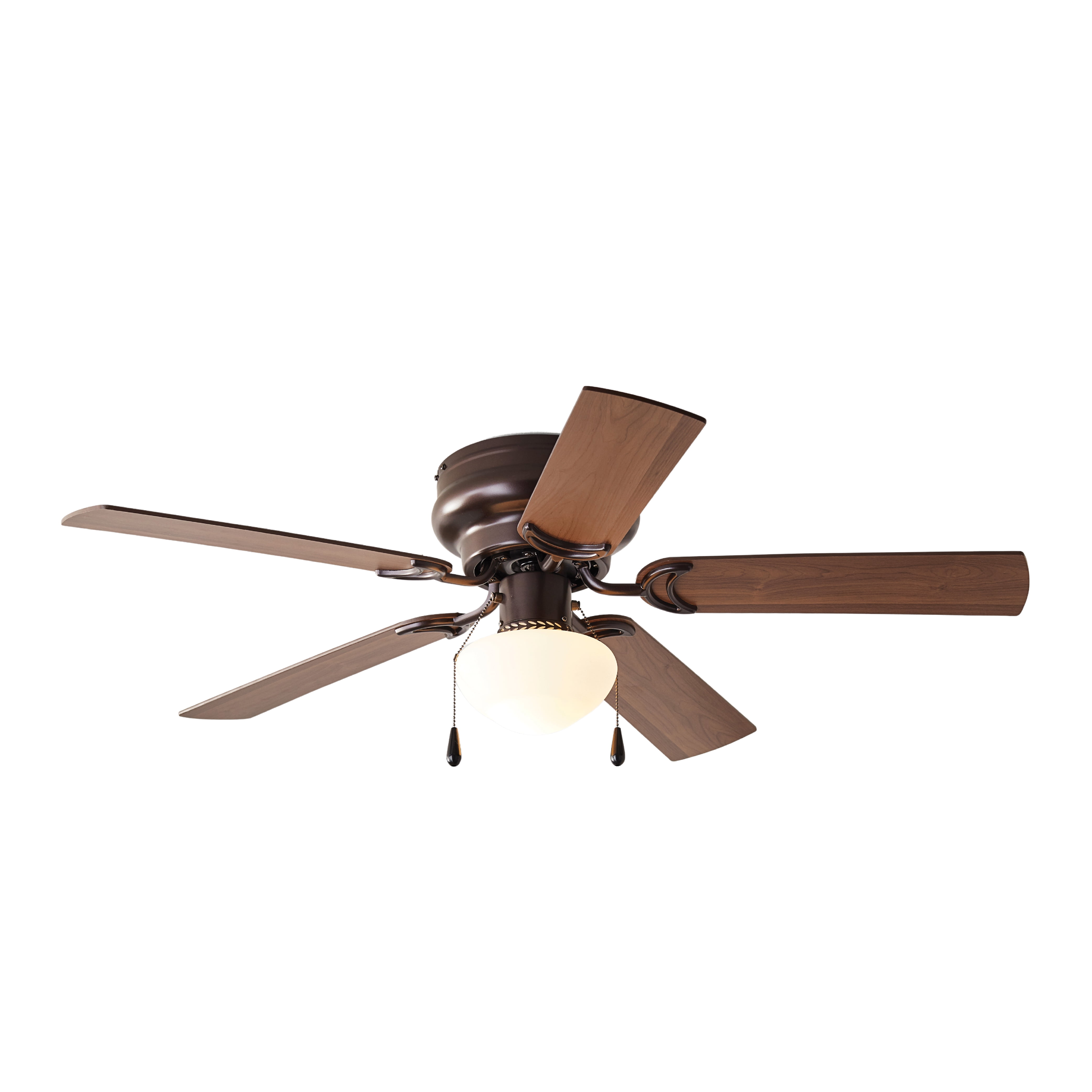 Mainstays 44 inch Hugger Indoor Ceiling Fan with Light Kit, Bronze, 5 Blades, Reverse Airflow