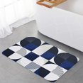 thumbnail image 1 of Front Door Mat Mid-Century Abstract Geometry Navy Blue Dark Blue White Doormat Non-Slip Kitchen Mat Washable Indoor Outdoor Bathroom Rugs for Entry Kitchen 15.7"x23.6", 1 of 6