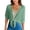 Green, variant on Summer Cardigan Women's Lightweight Solid White Five Point Sleeve Wrap Front Knit Cardigan Blouse XXL