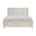 thumbnail image 3 of Traditional Style 1pc Queen Size Bed Footboard Storage Wire-Brushed White Finish Bedroom Furniture, 3 of 4