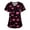 Black #074, variant on Valentine Day Scrubs for Women Love Heart Print Cute V Neck Medical Scrub Tops Short Sleeve Quick Dry Nursing Uniforms with Pockets Pink XL