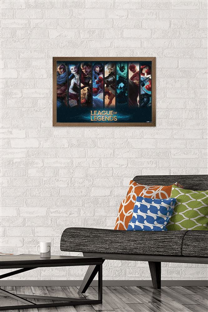 League of Legends - Champions Wall Poster, 14.725" x 22.375", Framed