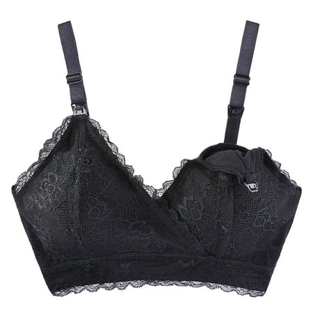 

Dtydtpe bras for women Women No Rims Lace -Feeding Bra Pregnant During Pregnancy Underwear bras for women no underwire Black