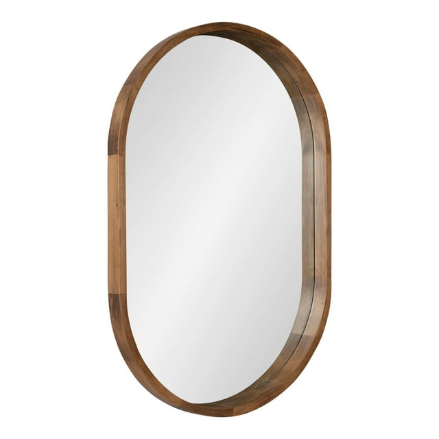 Kate and Laurel Hutton Transitional Capsule Wall Mirror, 24 x 36, Rustic Brown, Decorative Bohemian Mirror for Wall