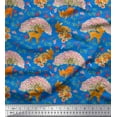 thumbnail image 1 of Soimoi Rayon Crepe Fabric Tree,Floral & Deer Animal Printed Craft Fabric by The Yard 46 Inch Wide, 1 of 1