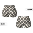 thumbnail image 5 of Picia Daisy Plaid Black Printed Workout Shorts for Women Seamless Scrunch Butt Lifting High Waisted Yoga Gym Booty Running Moisture-wicking Short Pants-Small, 5 of 9