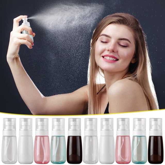 Botella de spray Fine Mist Envase cosmético de viaje recargable de 60 ml | Pequeño atomizador de perfume de plástico vacío para maquillaje de cabello con aceite | Mini bomba transparente a prueba de