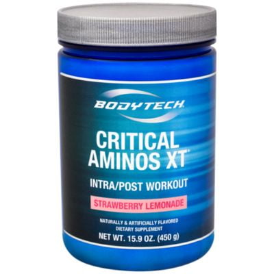 BodyTech Critical Aminos XT Intra/Post Workout Strawberry Lemonade  Supports Muscle Recovery (15.9 Ounce
