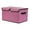 Pink, variant on Unique Bargains Fabric Storage Bin Cube with Handle and Lid Collapsible Basket Grey