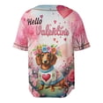 thumbnail image 2 of Hello Valentine’s Day Dachshund Flower Crown Romantic Pink Floral All Over Print 3D Baseball Shirt Wiener Dog Lover Gifts Idea Softball Sport - 00031, 2 of 6