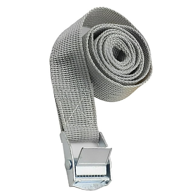 kurtrusly Leashing Strap Ratchet Tie Cargo Rope Polyester Multicolored High-strength Thicken Design Rustproof Buckle Zinc Alloy Gray 50mm*5Meter