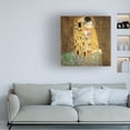 thumbnail image 2 of Trademark Fine Art Gustav Klimt The Kiss 1907-8 Canvas Wall Art - 18x18, 2 of 5