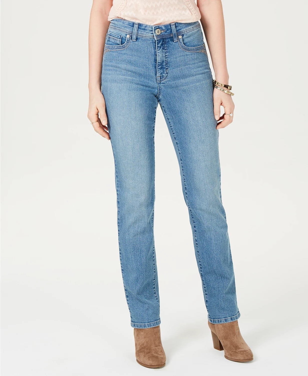 Straight-Leg Jeans Blue Size 