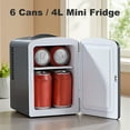 thumbnail image 2 of 4L Portable Mini Fridge, 12V/120V Dual Voltage Car Home Refrigerator, Unique Wave Pattern Door Cosmetic Skincare Fridge with Inner Partition Storage Shelf, 2 of 6