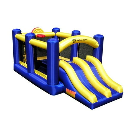 Island Hopper Racing Slide and Slam Bounce House
