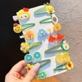 thumbnail image 1 of 14 Uds conjunto horquilla lindo colorido princesa flor fruta patrón de dibujos animados niños pinza de pelo para niñas verde, 1 of 5