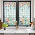 thumbnail image 2 of Nautical Coastal Window Privacy Film, Summer Beach Shell Coral Seaweed Blue Plaid Static Cling UV Sun Blocking Heat Control Window Tint Day and Night, Non-Adhesive One Way Privacy Cover 19.6''x39.3'', 2 of 7