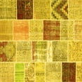 thumbnail image 1 of Ahgly Company Machine Washable Indoor Square Patchwork Yellow Transitional Area Rugs, 4' Square, 1 of 4