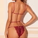 thumbnail image 3 of Gibobby Conjunto de lencería + Ropa interior de mujer Tanga Lencería Conjunto de adornos de encaje Nuevo Sujetador de vendaje festoneado S-XL Íntimos(Vino, G), 3 of 5
