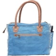 thumbnail image 2 of Rajeriya Sel De Mer Canvas & Cowhide Tote Bag - Upcycled Radiant Leather Hand Bag, 2 of 5
