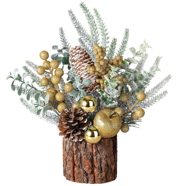 Hatisan de mesa para árbol de Navidad con adornos redondos rojos, 2 unidades