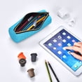 thumbnail image 4 of Disketp Sky Blue Glitter Estuche Organizador de Lápices de Cuero, Estuche de Oficina con Cremallera para Bolígrafo y Lápiz, 4 of 6