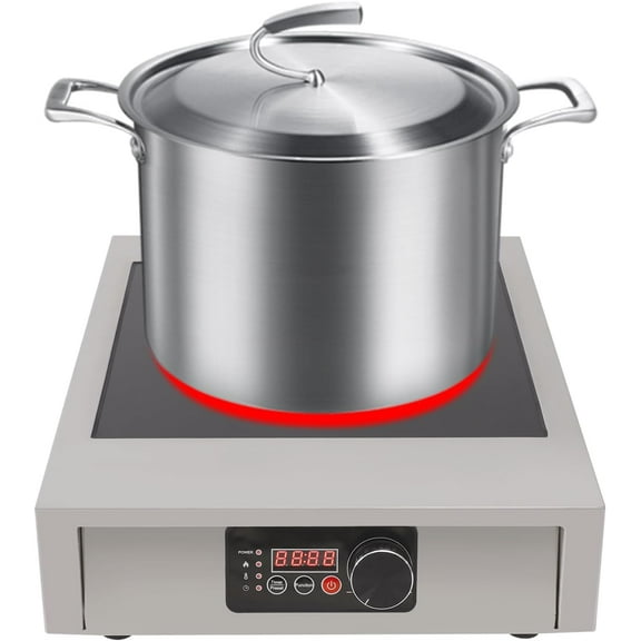 Commercial Induction Cooktop, Professional Electric Stove Hot Plate 3500W 110V with Led Display, Portable Induction Burner Single Stove Burner Electric for Cooking, 17.72 * 13.78 * 4.72 In
