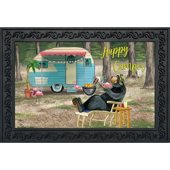 Briarwood Lane Happy Camper Bear Summer Doormat