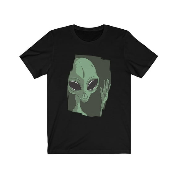 for Alien UFO Fan Sad Alien Waving UFO TShirt