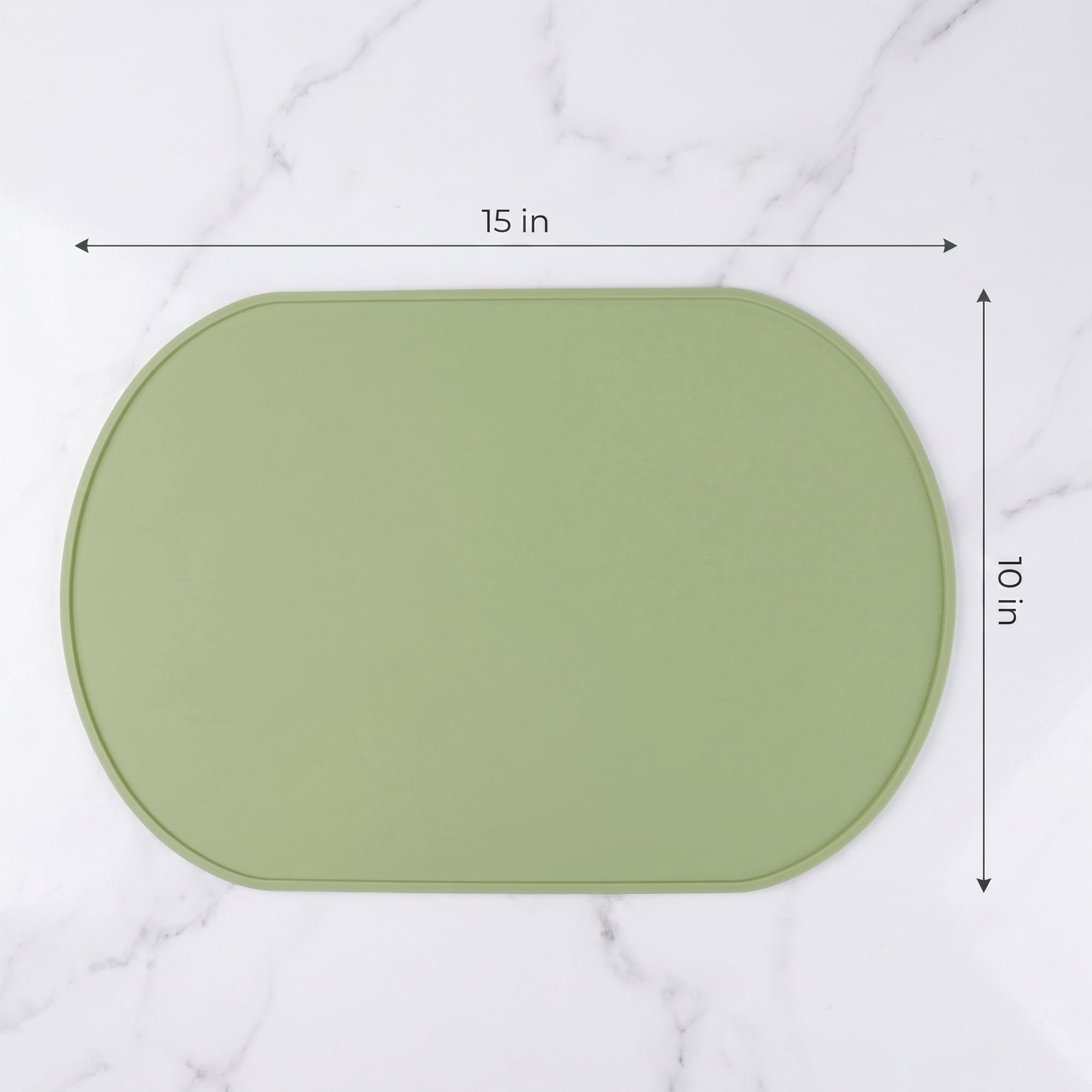 Unique Bargains 6 Pack Silicone Placemats for Kitchen Dining Table Decor Green