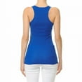 thumbnail image 4 of Basic Ribbed Stretchy_Racerback_Plain Long Tank Top_Muscle Shirt, 4 of 5