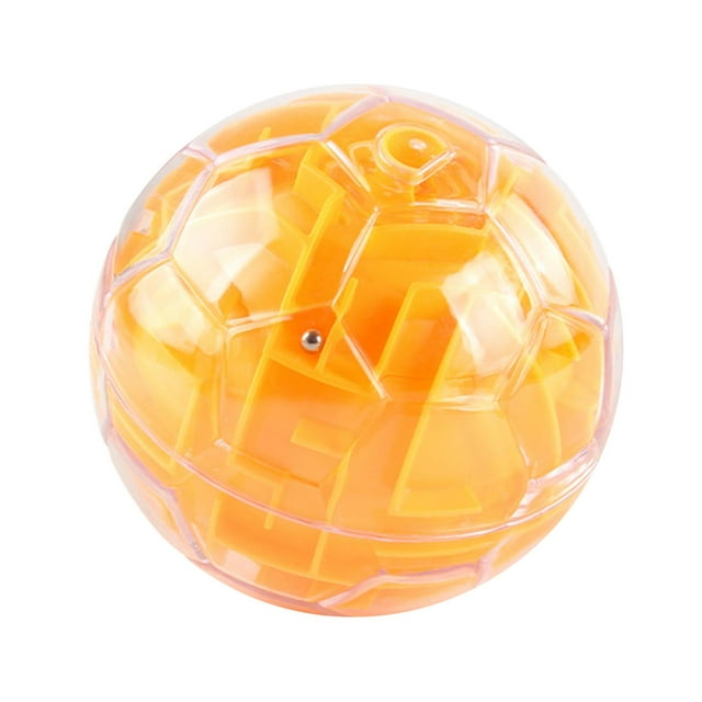 Bola de laberinto 3D, juego de laberinto, laberinto de mármol para fiesta, juguete educativo, juego de laberinto de reacción intelectual para adultos Amarillo