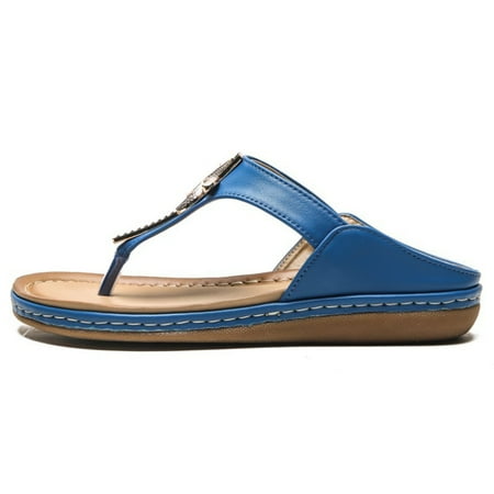 

KBODIU Women s Flip-Flops Extremely Comfy Slides Sandals Low-heeled Slippers Casual Comfortable Wear-resistant Sandals Beach Flip Flops Non-Slip