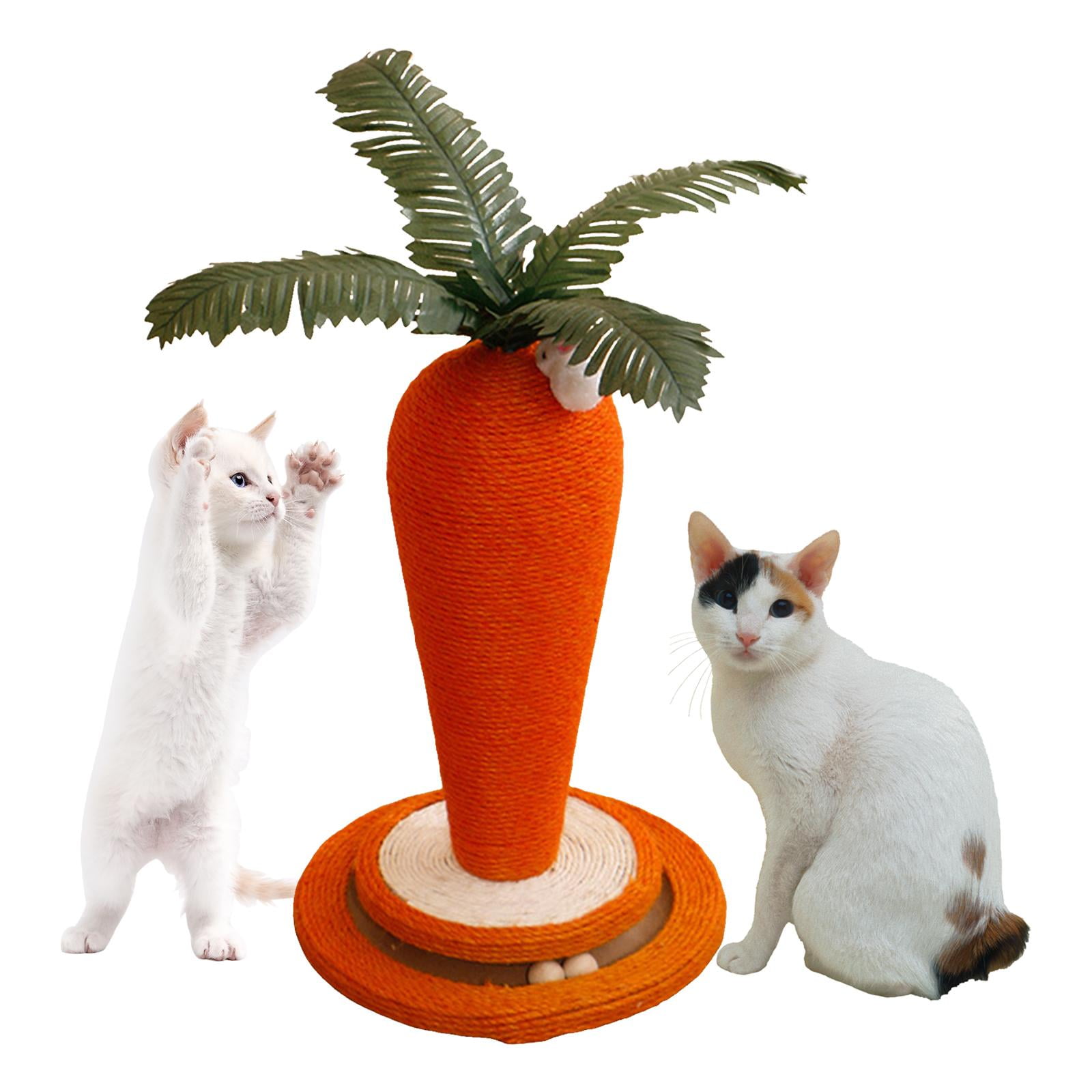 Bvdfgk Carrot-shaped cat scratcher, interactive pet toy, funny carrot-shaped scratching Turntable 30x30x43cm